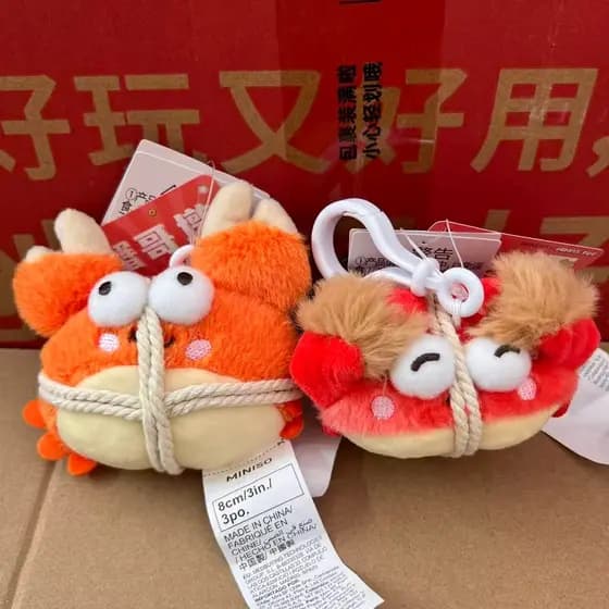Pingente de pelúcia de caranguejo picante de cais Premium de criação famosa com enfeites de saco de frango dun de corda