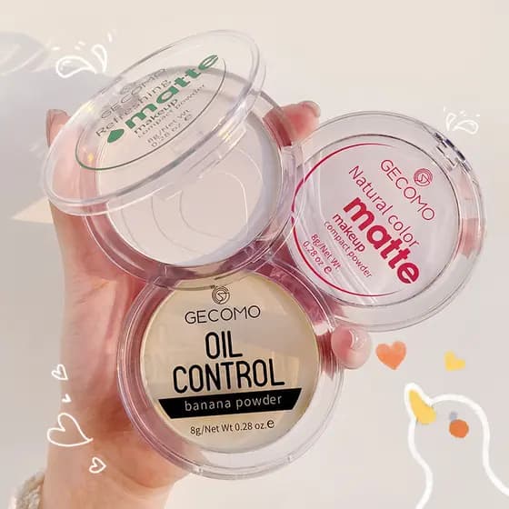 Gemeng Natural fosco fixação maquiagem em pó feminino Banana controle de óleo de longa duração não-despertar maquiagem g
