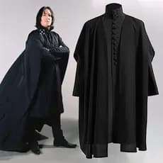 Harry Potter cosplay Professor Snape Roupas cos Traje Manto Gola Medieval Preto Vestir