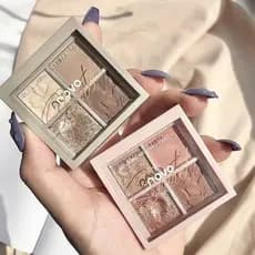 NOVO paleta de sombras de quatro cores fosco perolado cor terra pequena paleta de sombras portátil 2024 NOVO estilo loja