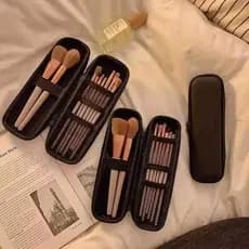 Japão preferido estilo Muji saco de pincel de maquiagem feminino portátil viagem tamanho pequeno escova sobrancelha lápi