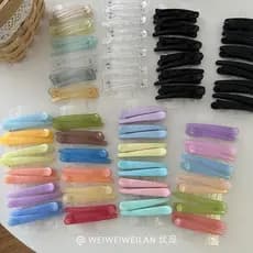 12 peças conjunto sem costura hairpin clipe lateral franja clipe geléia cor acrílico hairpin lavagem rosto maquiagem em
