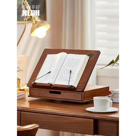Rack de leitura multifuncional de madeira maciça americana Rack de estante de mesa Alunos do ensino médio Armazenamento