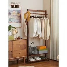 Cabide de madeira maciça do chão ao teto para quarto, porta de entrada, cabide doméstico simples para roupas, sala de es