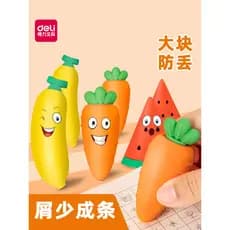 Deli VP414 Borracha grande de frutas Alunos do ensino fundamental usam borracha estudante desenho animado criativo fofo