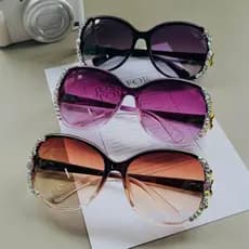 Óculos de sol cravejados de diamantes da moda, protetor solar, novo estilo, óculos de diamante, Design de armação grande