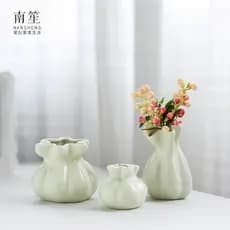 Pequeno pequeno fresco simples hidropônico ornamentos saco de dinheiro cerâmica pequeno vaso flores secas arranjo flor c