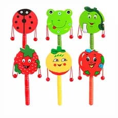 Educação precoce criança onda de madeira tambor tradicional brinquedo de madeira onda tambor chocalho brinquedo música d