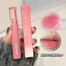 2025 novo estilo Cappuvini vidro goma geléia espelho brilho de água esmalte labial feminino batom maquiagem transparente