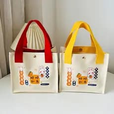Nova bolsa de lona caqui Ruyi bolsa pequena quadrada moda Casual bonito almoço bolsa bolsa