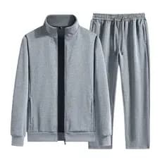 Masculino Casual esportes terno primavera outono gola Cardigan jaqueta moda terno preto jaqueta moletom terno de duas pe