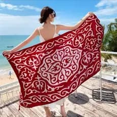 Estilo étnico cachecol preto videira impressão cachecol algodão linho cachecol feminino protetor solar praia cachecol Al