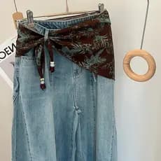 Frisado gravata pescoço lenço de seda feminino gravata cintura triângulo cachecol cinto Jeans acessórios de cintura cami