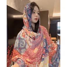 Verão estilo fino verão feminino multifuncional Xinjiang Seaside viagem diário ar condicionado quarto lenço de seda prai