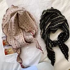 Lenço de proteção de pescoço impresso quente Casual All-Match feminino pequeno cachecol literário triângulo cachecol fit