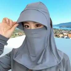 Chapéu de sol de rosto inteiro feminino verão chapéu de sol Anti-ultravioleta equitação ao ar livre pescoço máscara de p