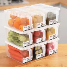 Caixa de armazenamento de geladeira, alça de grande capacidade, melão, frutas, caixa organizadora de geladeira, cozinha,