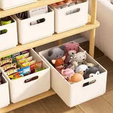 Caixa de armazenamento dobrável, artigos diversos, lanche, brinquedos, gaveta doméstica, cesta de cozinha, cesta de plás