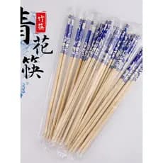 Pauzinhos de bambu impressos em porcelana branca azul, pauzinhos descartáveis para Catering de Hotel doméstico, laca emb