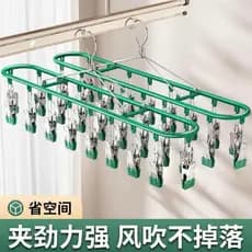 Japonês de aço inoxidável meias Rack de secagem Multi-clipe casa sem costura roupa interior legal cabide varanda à prova