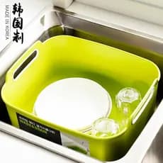 Cesta de drenagem de cozinha simples japonesa lavatório doméstico grande lavatório de gotejamento bacia de frutas pia mó