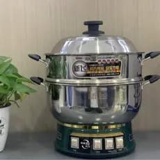 Panela de aquecimento elétrica de aço inoxidável espessada, Wok elétrico doméstico, panela quente elétrica, aço inoxidáv