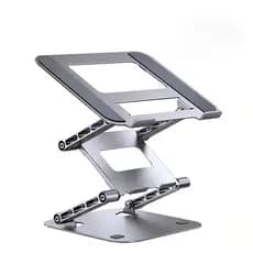 Suporte para Notebook de aço carbono Elevador ajustável Suporte multifuncional para computador de mesa Suporte de três c