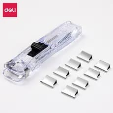 Deli 8591A Empurrador Transparente Suporte para Cortador de Papel Pasta Clipe de Papel de Teste Clipe de Bilhete de Enca