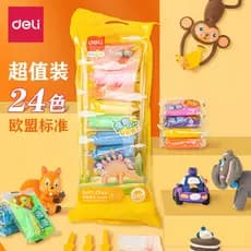 Deli 24 cores 12 espaço lama ensacada brinquedo lama plasticina ultra leve Super argila diy crianças jardim de infância