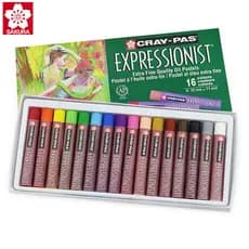 SAKURA SAKURA XLP-16 Cores Óleo Pastel Médio Grosso Lápis Macios Estudantes Usam Pincéis Infantis Jardim de Infância Láp