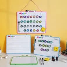Funi Quadro branco pequeno dupla face infantil Pinyin magnético Grade inglesa Prática Carta Quadro de escrita Pendurado