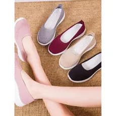Verão velho pequim plana Casual senhoras sapatos respirável correndo deslizamento-em mãe sapatos boca rasa sapatos de ca