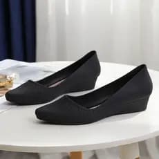 Nova moda botas de chuva de salto cunha feminino tubo curto geléia sapatos à prova dwaterproof água sapatos de cozinha A