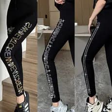 Verão novo estilo mais magro olhar moda quente diamante padrão leggings estilo feminino pode usar fora Modal algodão leg