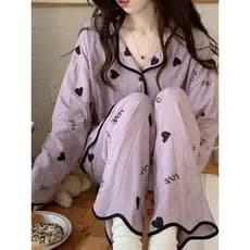Princesa estilo pijamas senhoras primavera outono manga comprida puro algodão 2026 novo estilo doce amor verão Homewear