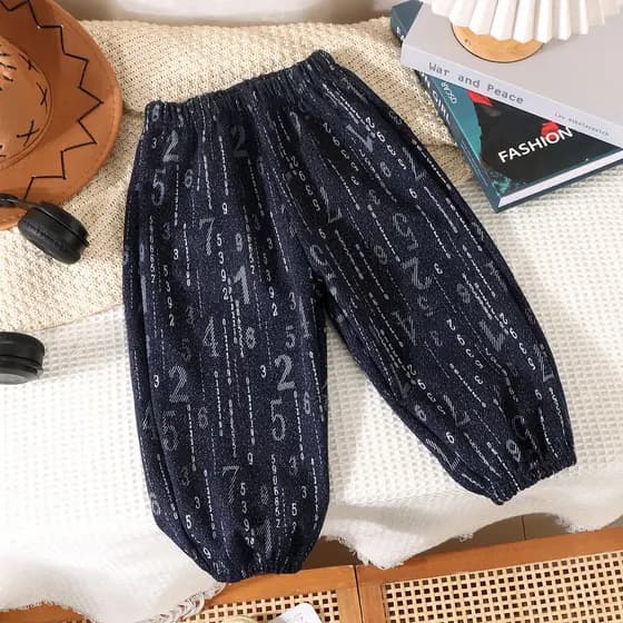 Crianças imitação Denim Leggings primavera outono médio pequenas crianças soltas casuais Bloomers meninos meninas na mod