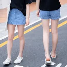 Verão meninas Denim saias verão crianças shorts médio grande crianças shorts versão coreana roupas infantis calças infan
