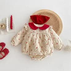 Bebê bebê acolchoado macacão outono inverno roupas mais veludo engrossado bebê macacão princesa macacão bebê menina doce