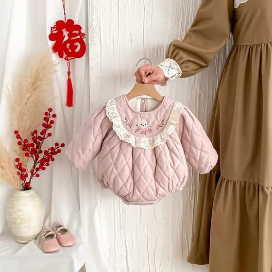 Roupas de bebê roupas de inverno roupas de bebê recém-nascido menina roupas de bebê acolchoado velo quente algodão roupa