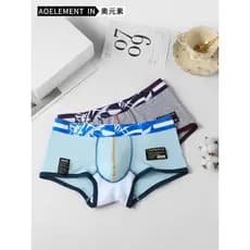 Roupa interior masculina na moda impresso confortável boxer verão fino boxer Briefs meninos juventude esportes Shorts fe