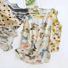 Verão algodão seda colete feminino sedoso fresco sentimento Rayon Homewear topo solto casa Casual pijamas pode ser usado