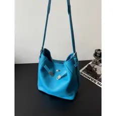 Bolsa balde de couro genuíno genuíno, bolsa de ombro feminina, bolsa mensageiro de grande capacidade, sacola preta para