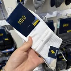 POLO meias masculinas 3904 meias de algodão puro 2026 primavera verão meias desossadas lazer esportes meias de tubo médi