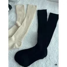 Ins outono inverno marrom cinza escuro bezerro meias Miki JK agulha dupla estilo Preppy preto tira Vertical influenciado