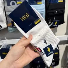 POLO meias masculinas 3894 meias de algodão puro 2026 primavera verão meias desossadas lazer esportes meias de tubo médi