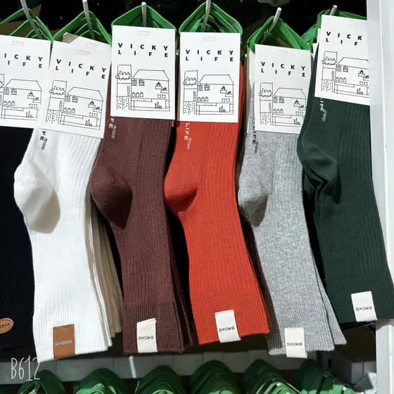 Weixibu etiqueta dupla agulha doce meias de tubo médio 3006 coreano Street Wear puro algodão ins na moda nicho estilo pr