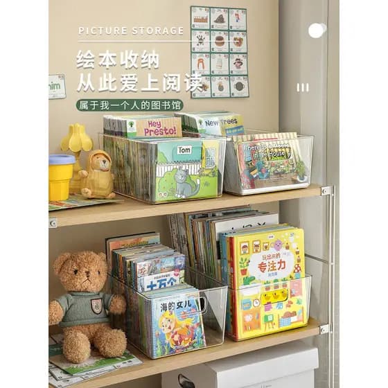Crianças caixa de armazenamento de livro de imagens da criança do bebê desktop estante livro desktop organização ferrame