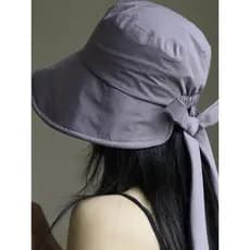 Chapéu de balde com cadarço de secagem rápida ao ar livre feminino verão leve frente longa volta curto chapéu de sol tam