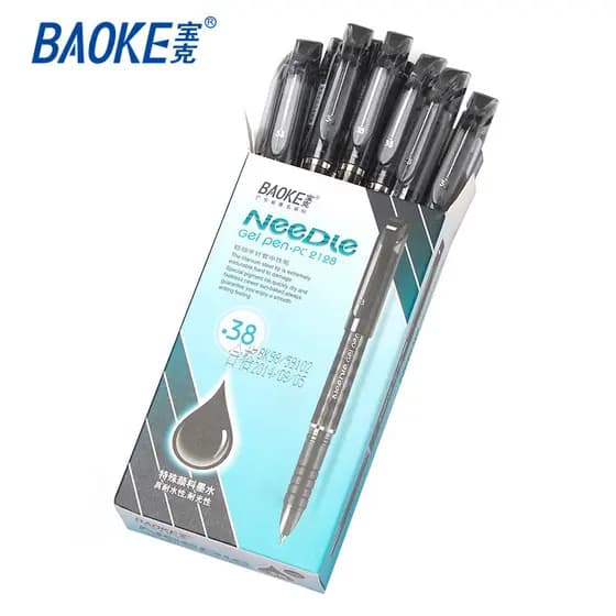 Baoke PC2128 Caneta de Gel ultrafina de meia agulha 0.38 mm Recarga Caneta de contabilidade financeira para estudantes 1