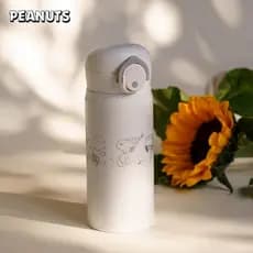 Snoopy copo térmico masculino feminino bonito copo portátil ins simples tampa de salto estudante copo de água de aço ino